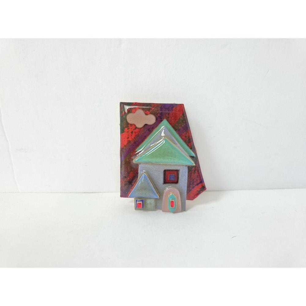 Vintage House Pins by Lucinda Resin ME red blue